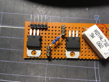 The 120 Ohms resistor that configures the first LM317 regulator to limit charging current to about 6mA.